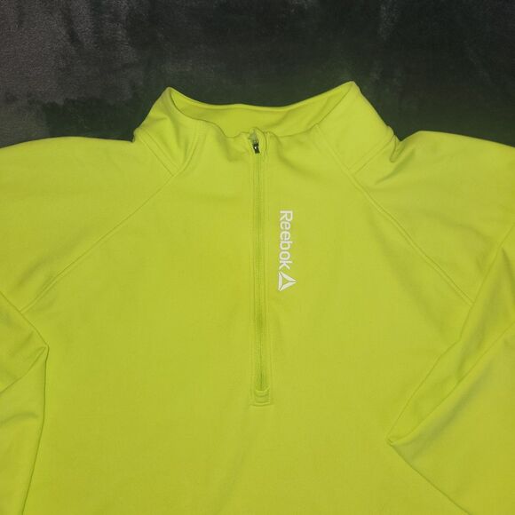 Reebok Running Performance Women’s Active Wear 1/2 Zip Pullover Neon Green XXL - Picture 2 of 8